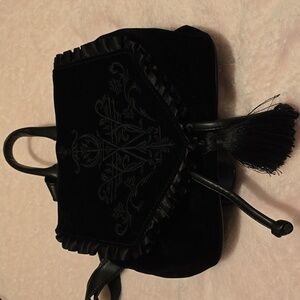 Dolls Kill black velvet small backpack